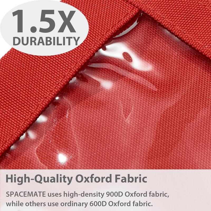 SPACEMATE 2 Pack Binder Pencil Pouch Case Box Bag for 3 Ring Binder School Supplies Girls Boys Kids, Clear Preppy Stuff Large Aesthetic Pen Organizer, Back to College Stationary, Red - Image 3